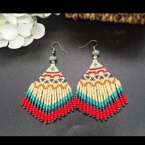 Handmade Beaded Fringe Earrings